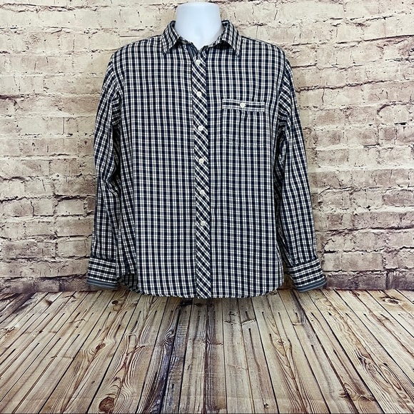 Paper Denim & Cloth Blue Check Button Long Sleeve Shirt - Picture 1 of 12